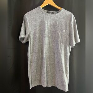French Connection Marled Cotton Blue/Grey Pocket Shoet Sleeve T-shirt, size M